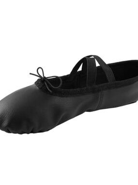 Women's PU Leather Ballet Dance Shoes with Split Suede Sole - Lightweight